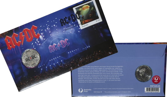 2023 50 Cent PNC AC/DC 50th Anniversary Coloured 50 Cent Coin