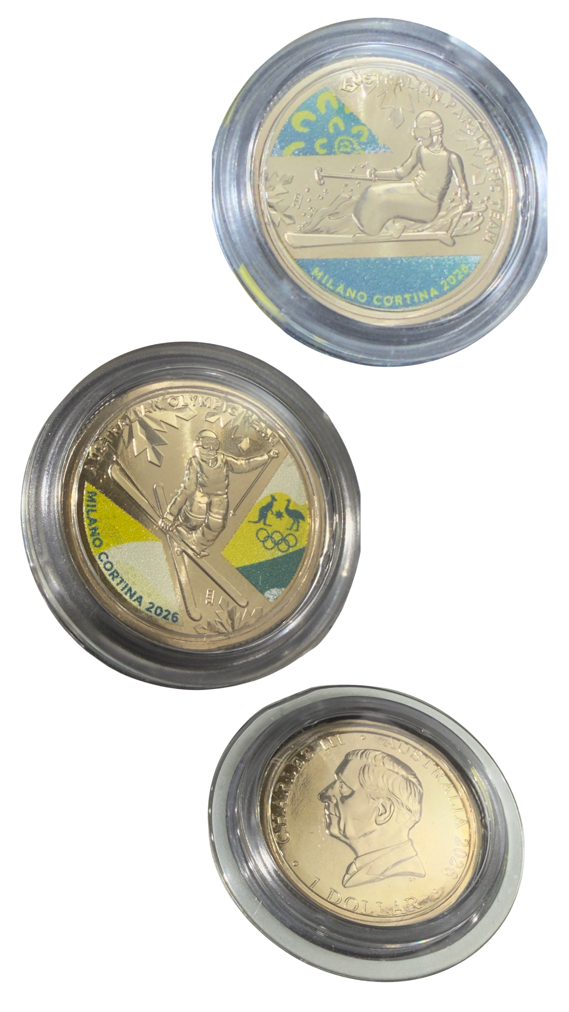 Australia 2026 Pair $1 Coloured Uncirculated Coins - Winter Olympics (2 COINS)