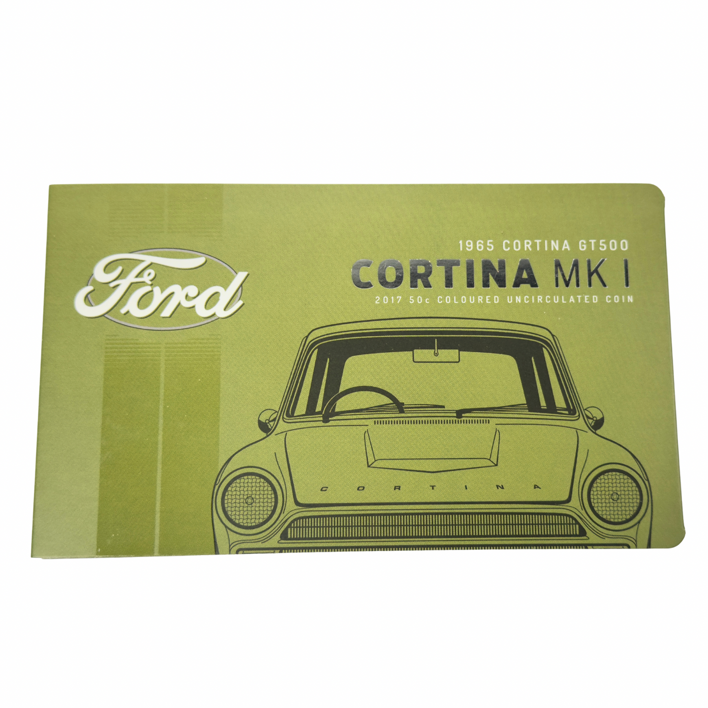 2017 50 Cent Coloured Coin - FORD CORTINA MK1 - Uncirculated on card