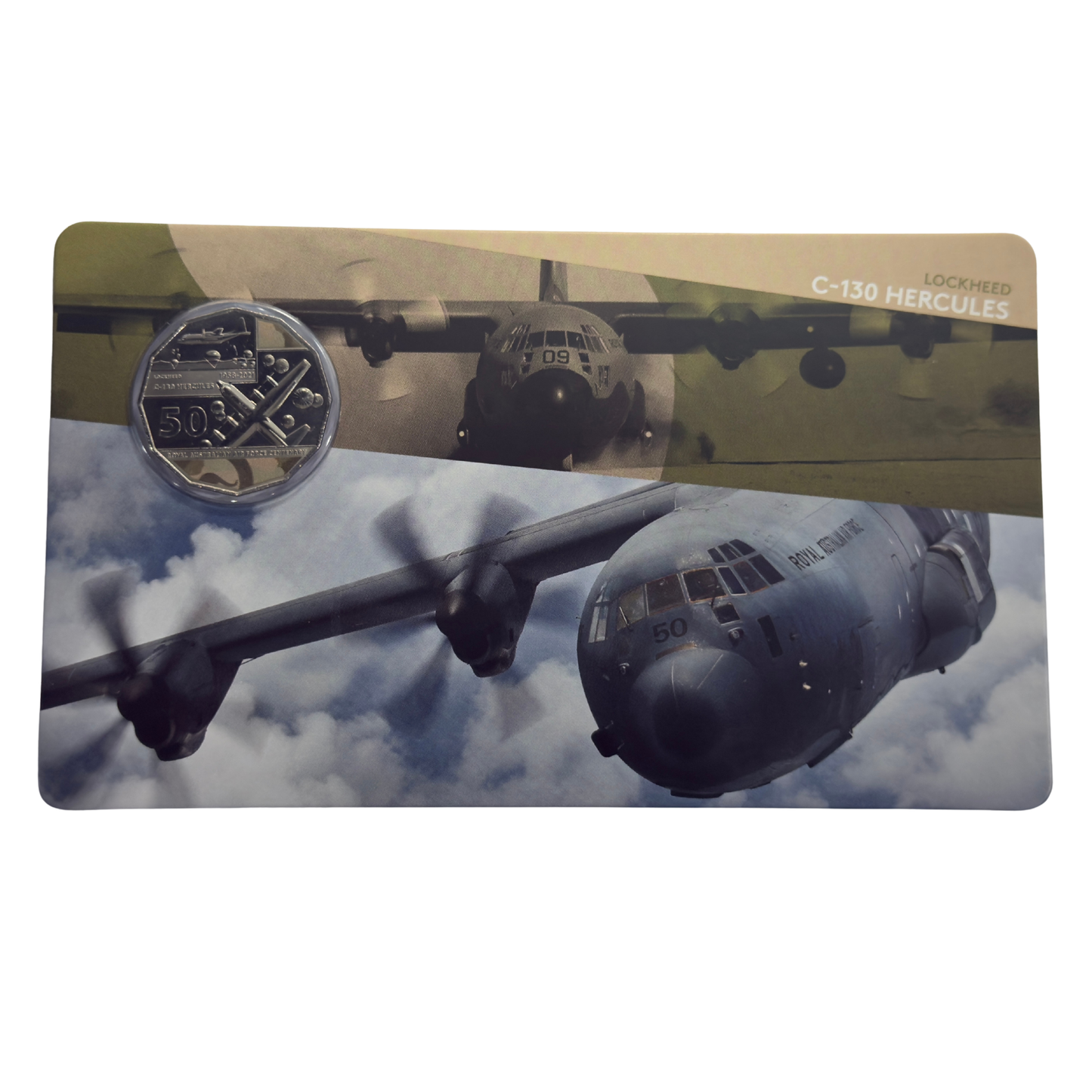 2021 50 Cent Coloured Coin - LOCKHEED  C-130 HERCULES  - Uncirculated