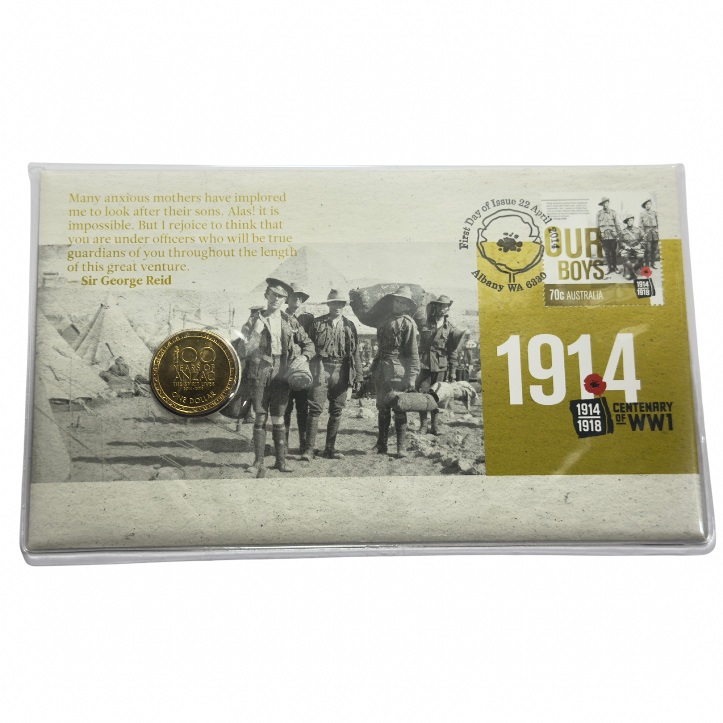 2014 $1 PNC - 1914 Centenary of WW1 OUR BOYS PNC