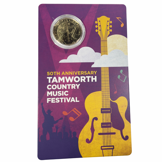 2022 50 Cent Coin - Tamworth Music Festival AL-BR Coin - Carded Uncirculated