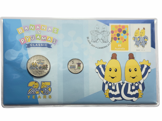 2017 Frosted Coloured 5 Cent & 20 Cent 2 Coin PNC - "Bananas in Pyjamas"