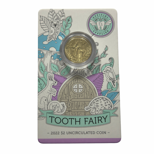 2022 $2 Tooth Fairy Coin On Card - Uncirculated - Two Dollar