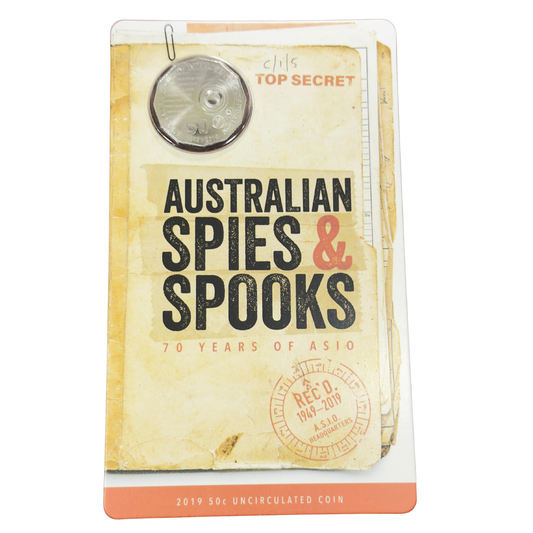 2019 50 Cent - AUSTRALIAN SPIES 👀 & SPOOKS 70 Years of ASIO Carded Uncirculated