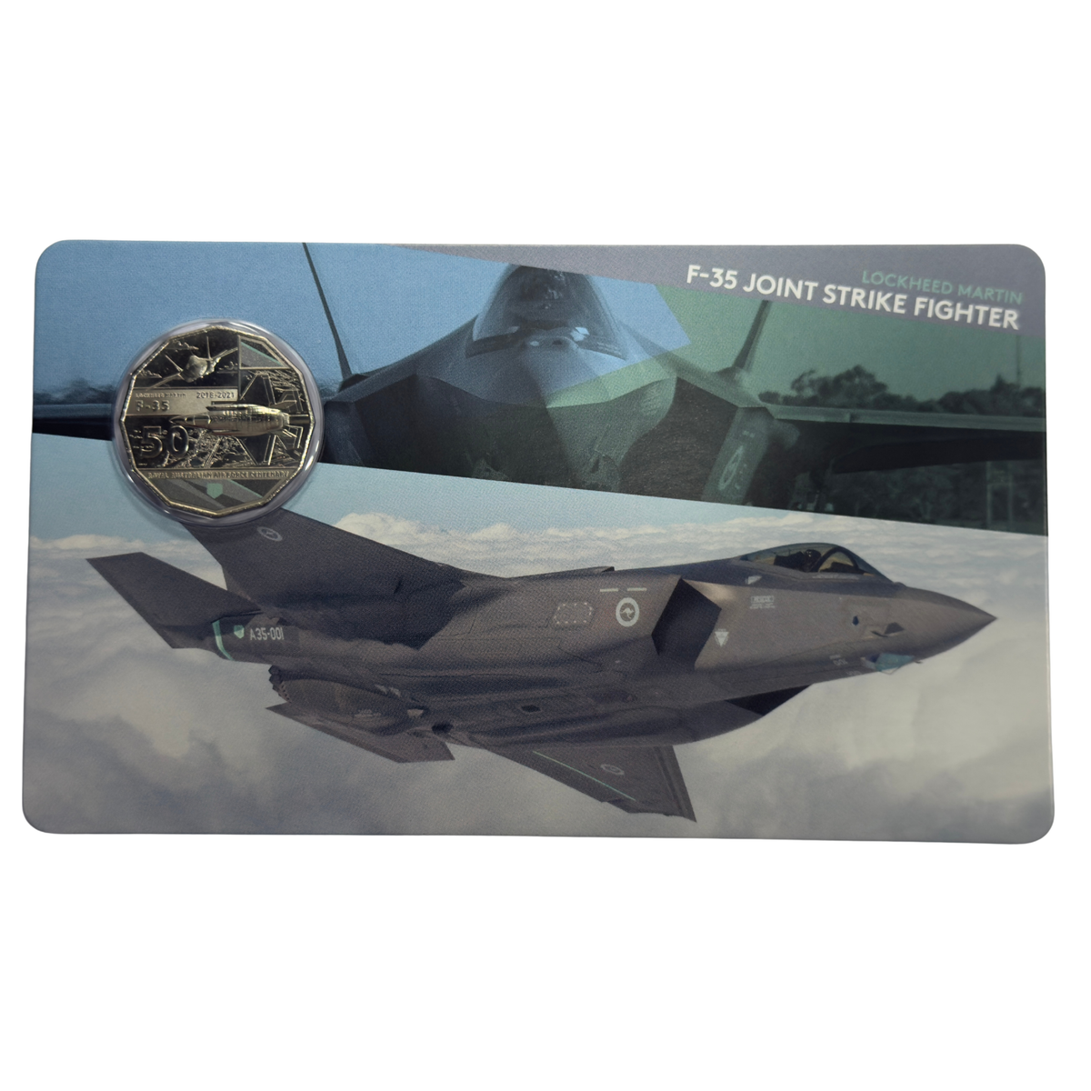 2021 50 Cent Coloured Coin - F-35 Joint Strike Fighter - Uncirculated