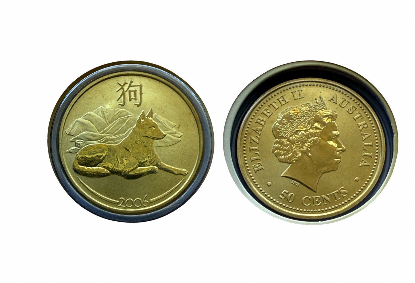 2006 Year of The Dog PNC - Perth Mint 50 Cent PNC