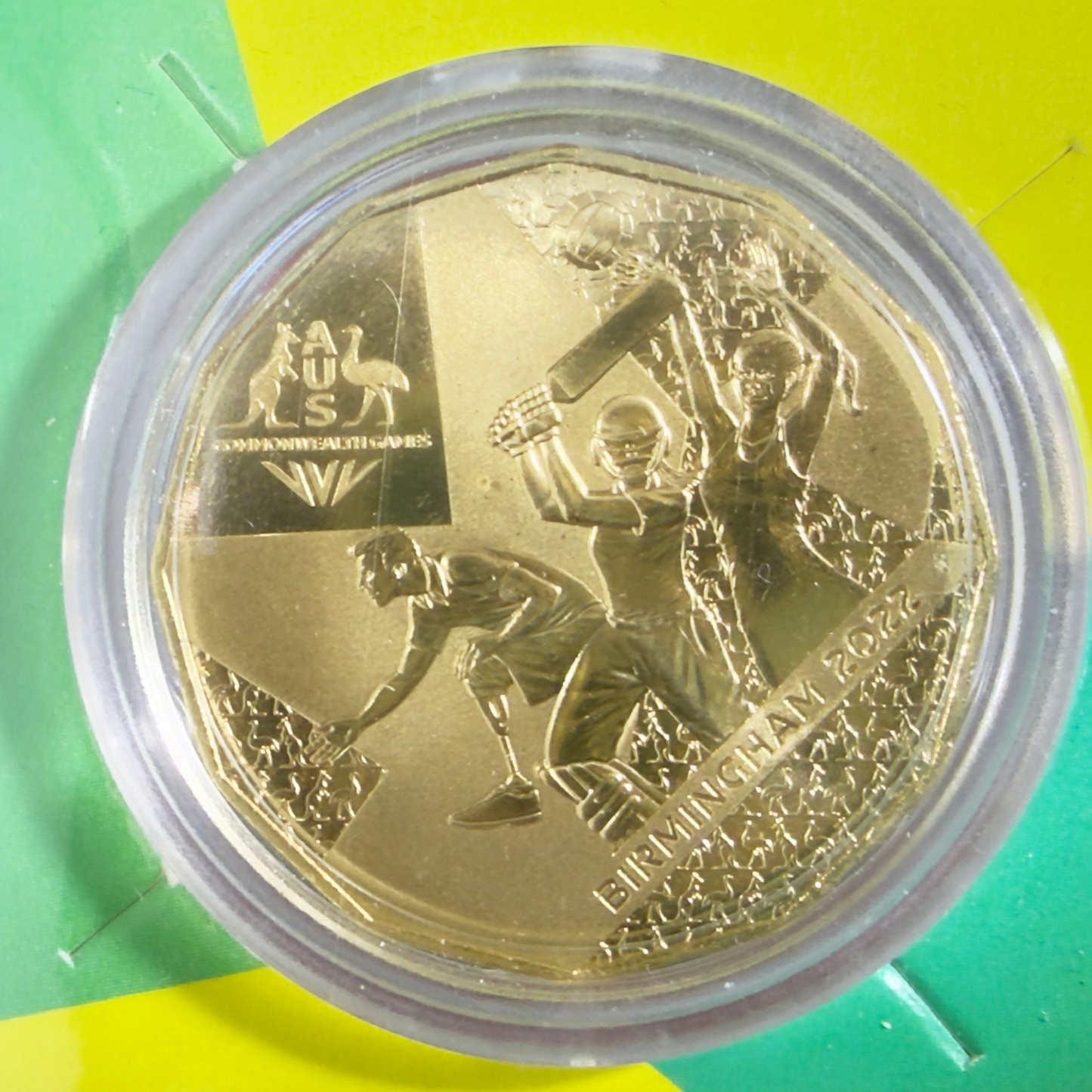 2022 50 Cent - Gold Plated Commonwealth Games Team - Uncirculated Carded