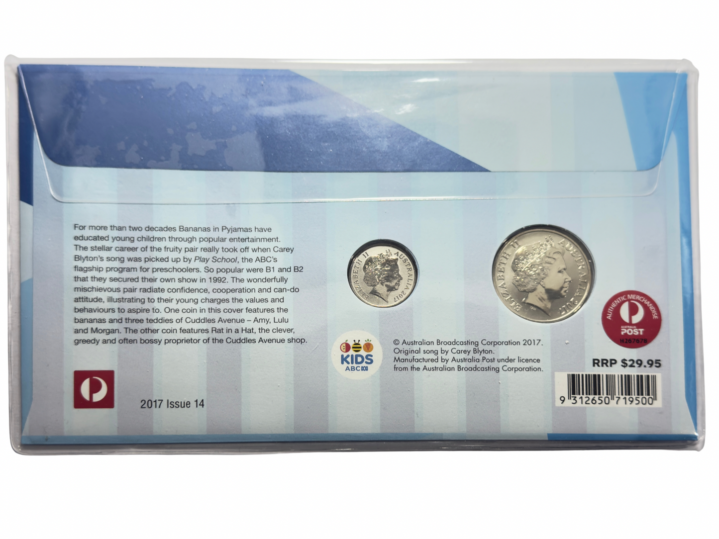 2017 Frosted Coloured 5 Cent & 20 Cent 2 Coin PNC - "Bananas in Pyjamas"