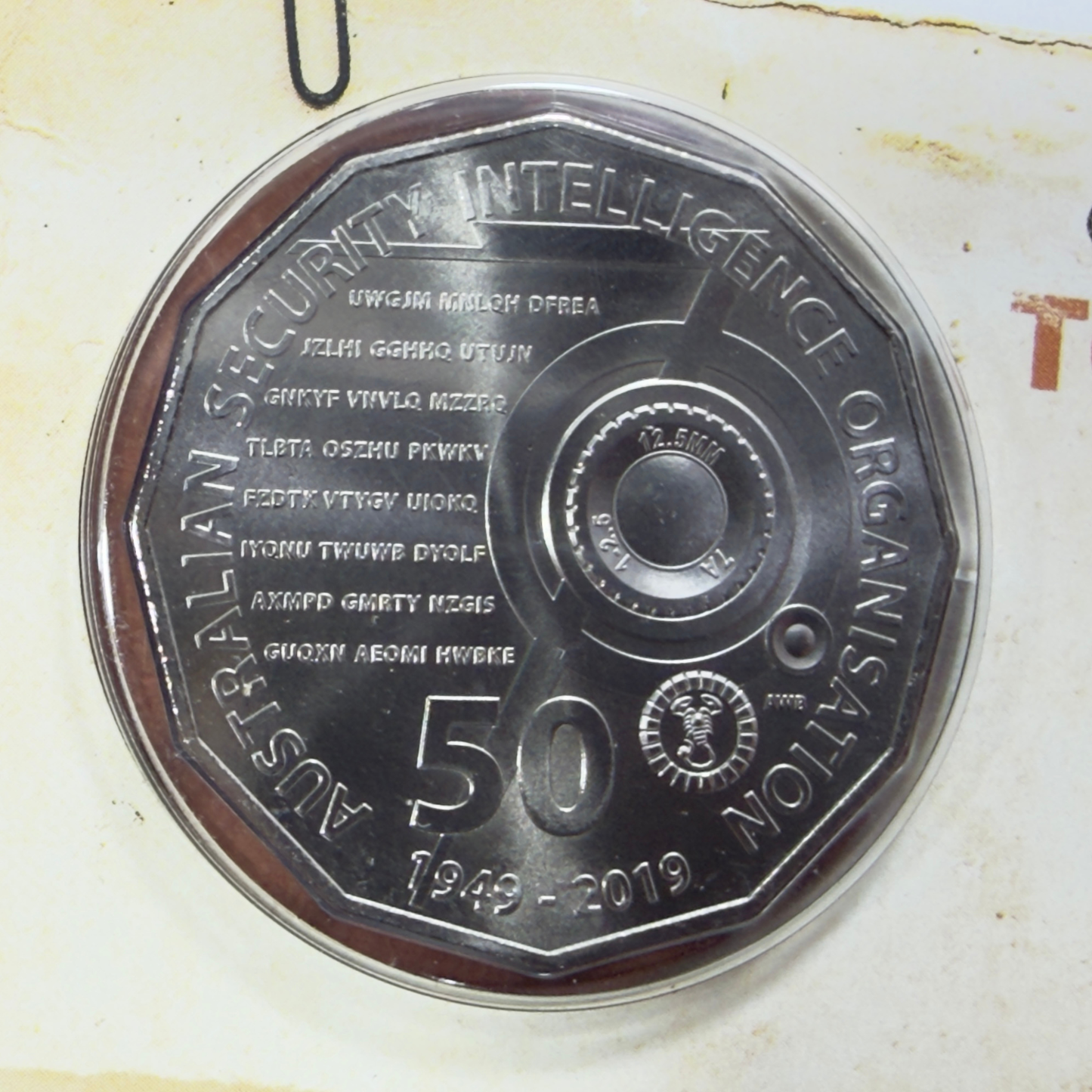 2019 50 Cent - AUSTRALIAN SPIES 👀 & SPOOKS 70 Years of ASIO Carded Uncirculated