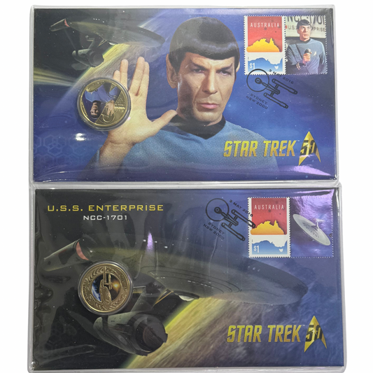 2016 Star Trek PNC Pair - U.S.S. ENTERPRISE & SPOCK - Issue 12 & 13