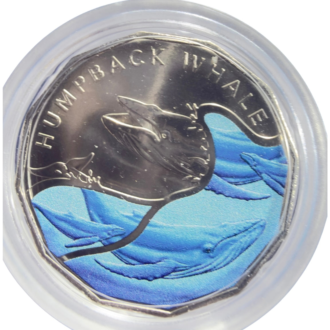 2023 Coloured 50 Cent Coins - Emperor Penguin & Humpback Whale (1 of each)