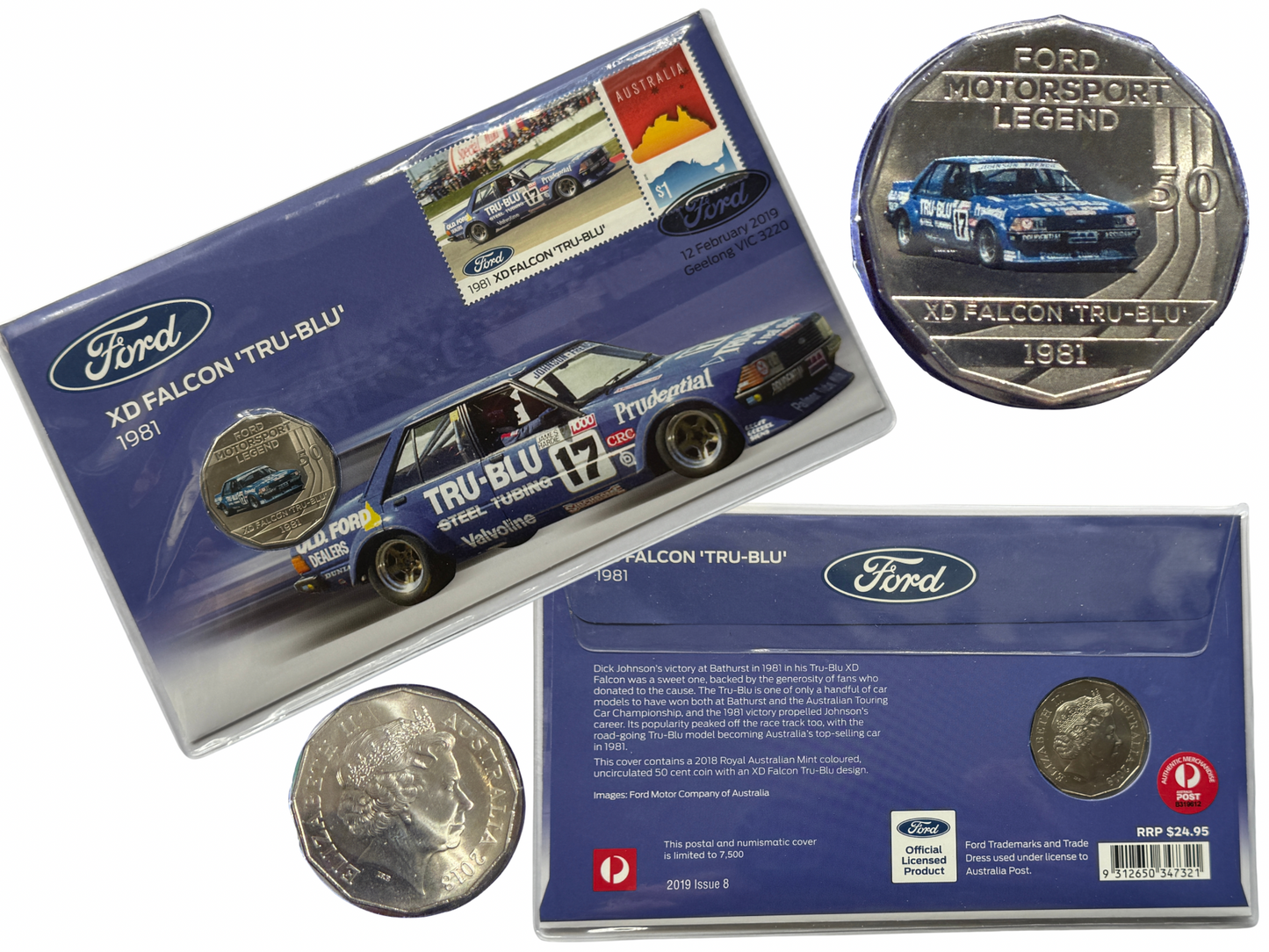 2018 50 Cent PNC - XD Falcon 'TRU-BLU' 1981 Coloured 50c 2019 Issue 8