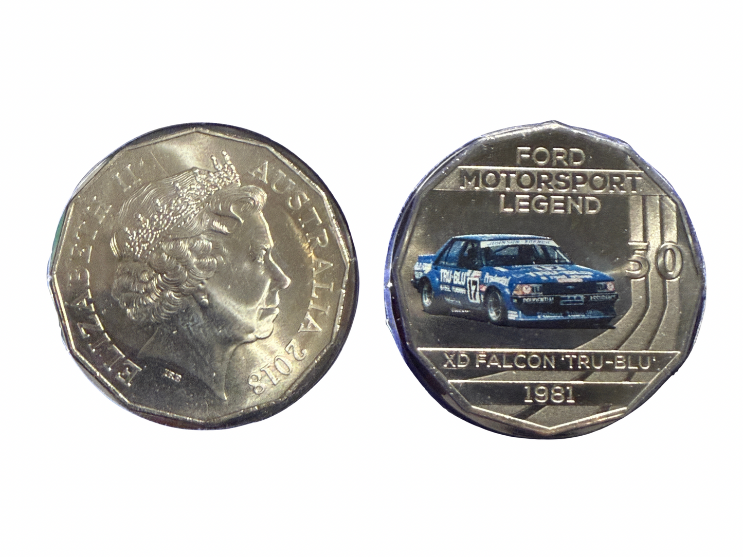 2018 50 Cent PNC - XD Falcon 'TRU-BLU' 1981 Coloured 50c 2019 Issue 8