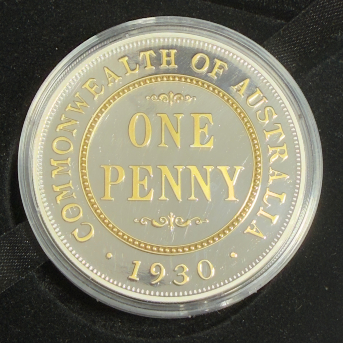 2020 $1 One Oz Silver Proof Selectively Gold Plated - 1930 Penny - NIUE