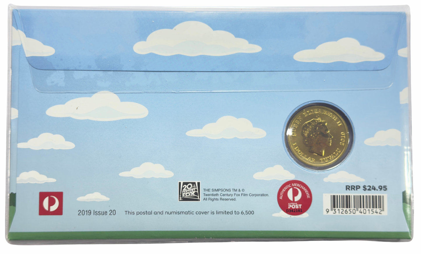 2019 $1 The SIMPSONS PNC - Uncirculated Coloured One Dollar - 6500 Mintage