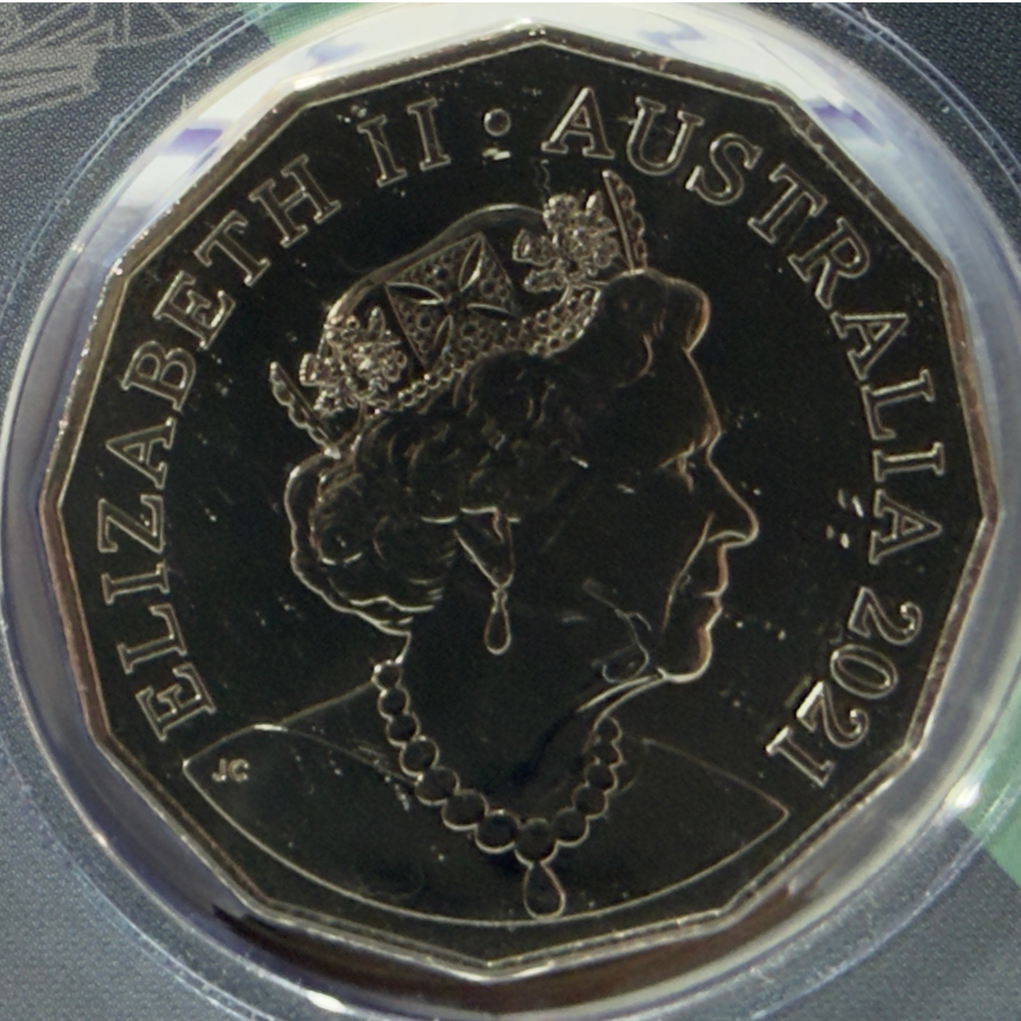 2021 50 Cent Coloured Coin - F-35 Joint Strike Fighter - Uncirculated