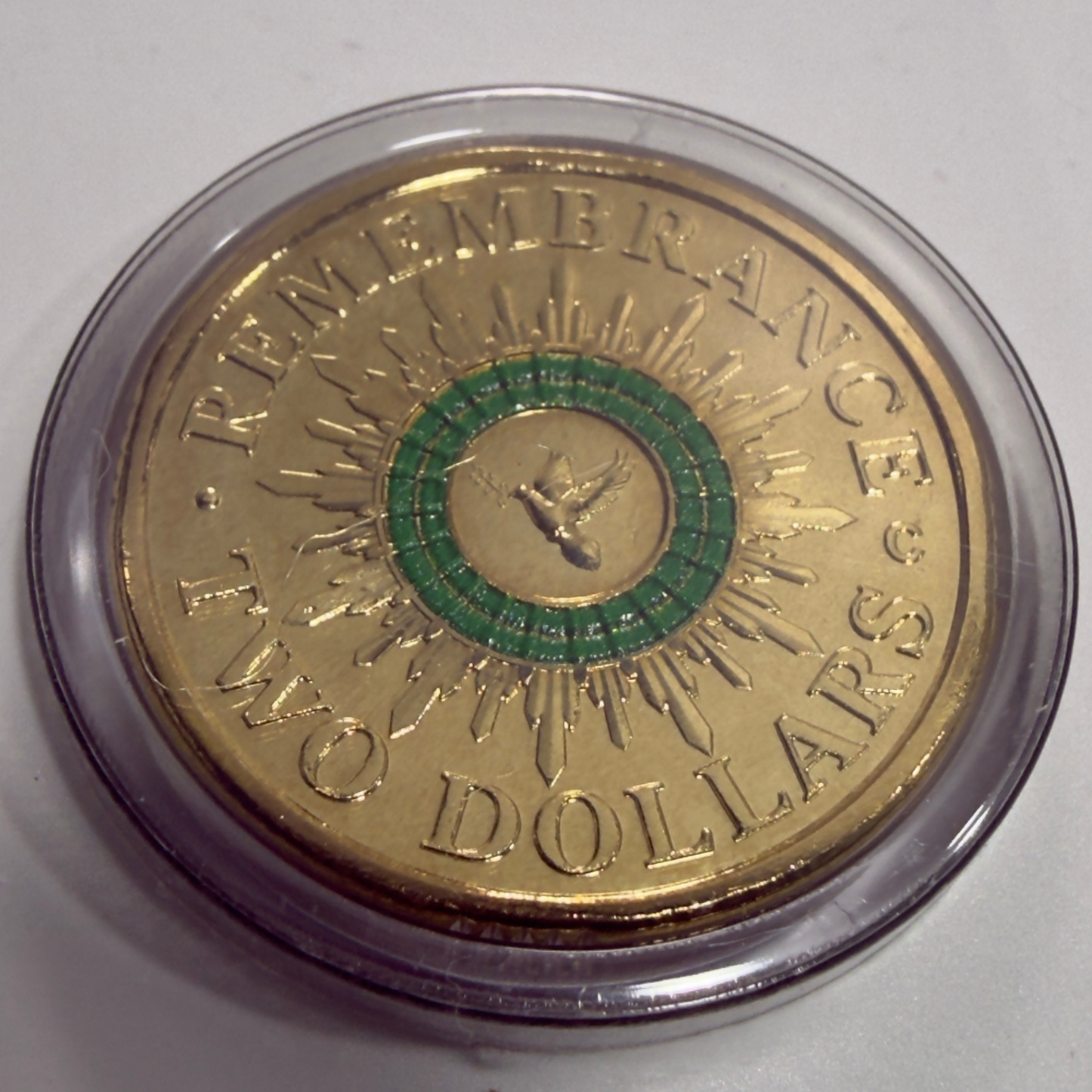 2014 $2 C-Mint Green Dove - $2 Remembrance Day Dove - Uncirculated