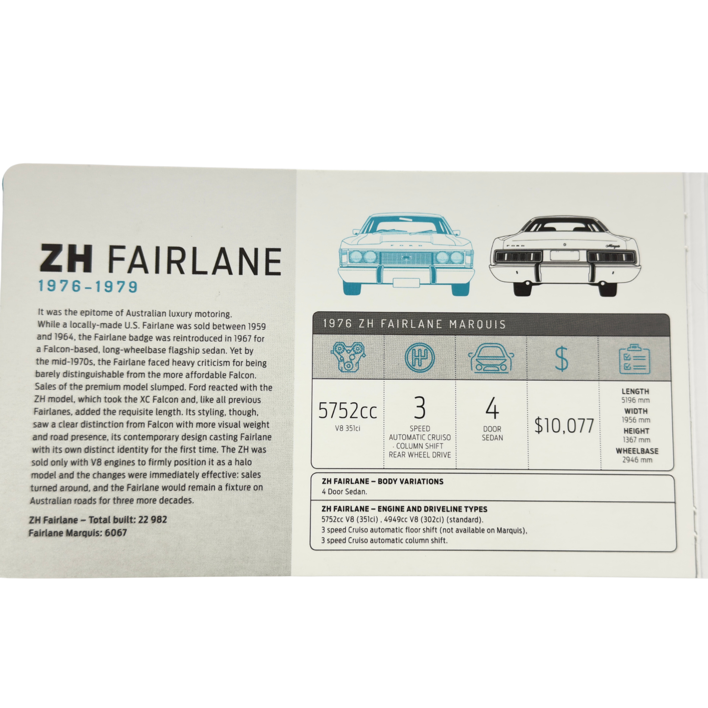 2017 50 Cent Coloured Coin - FORD ZH FAIRLANE - Uncirculated on card