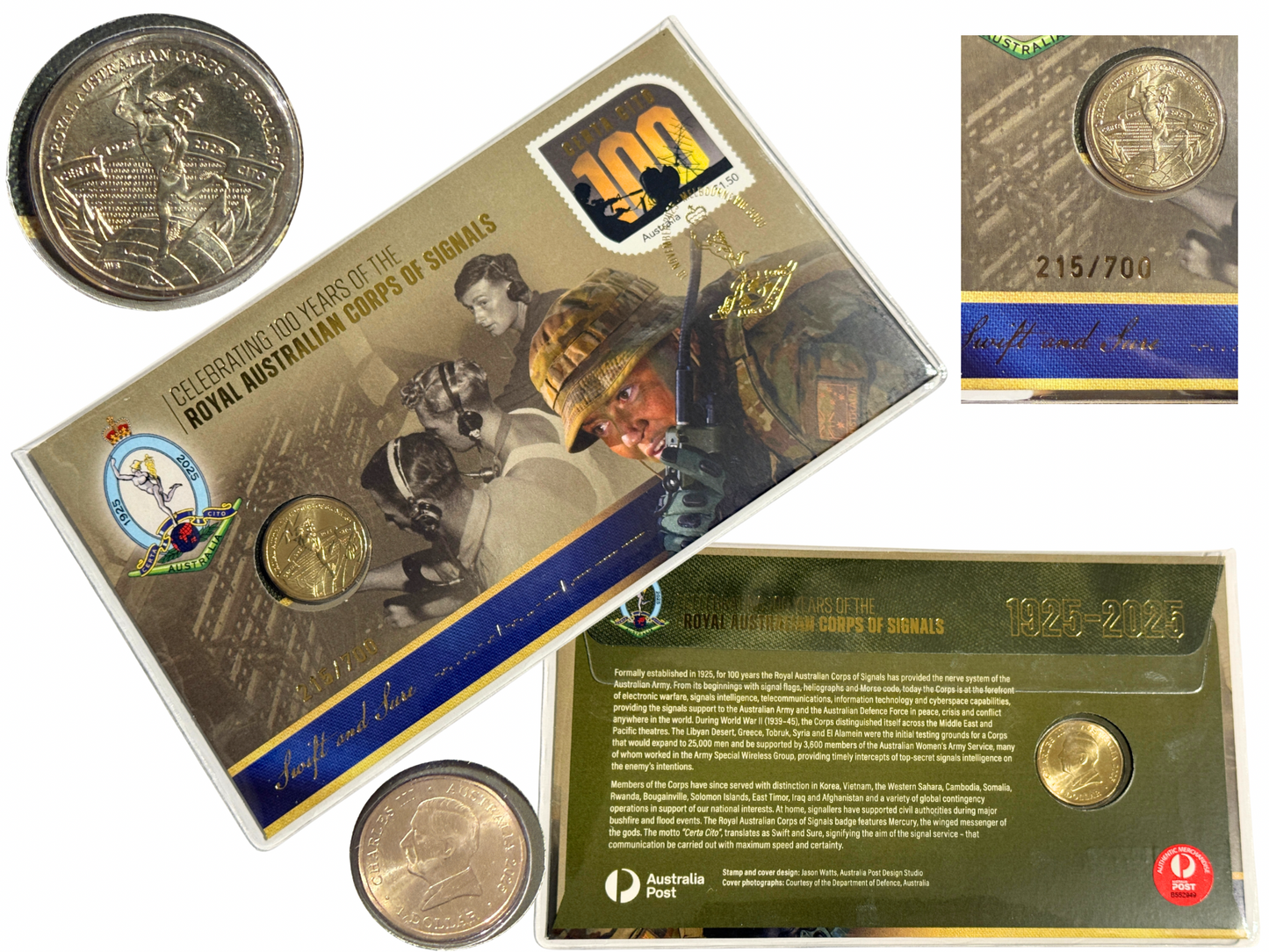 2025 $1 Impressions PNC Celebrating 100 Years of the Royal Australian Corps of Signals 215/700