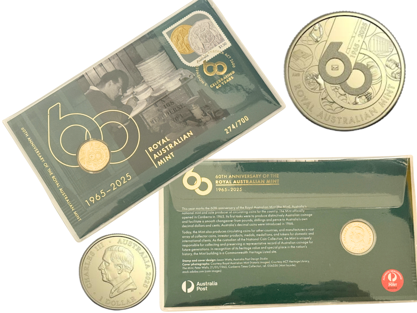 2025 Impressions PNC 274/700 - 60th Anniversary of the Royal Australian Mint
