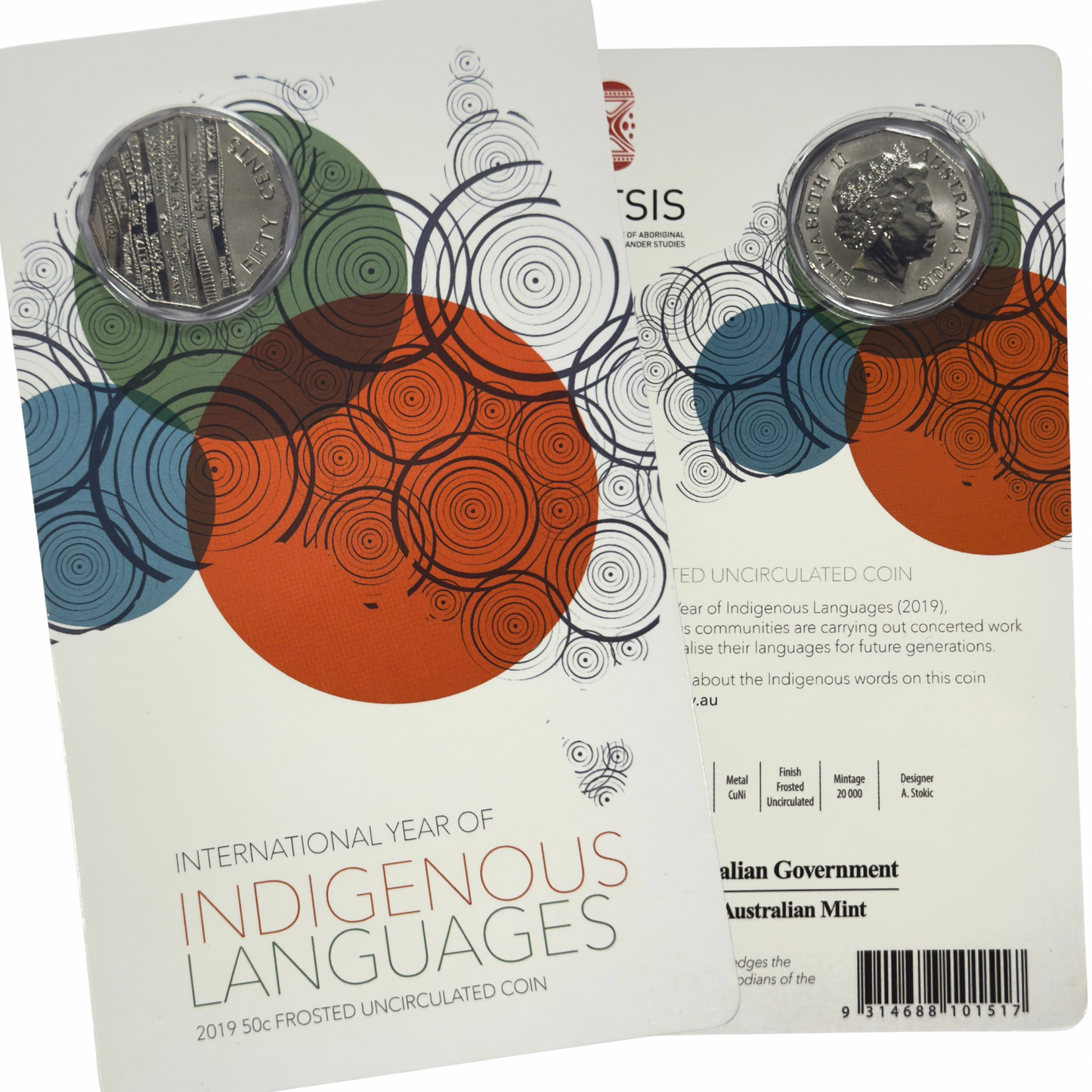 2019 50 Cent Frosted Uncirculated Coin - International Year of Indigenous Languages