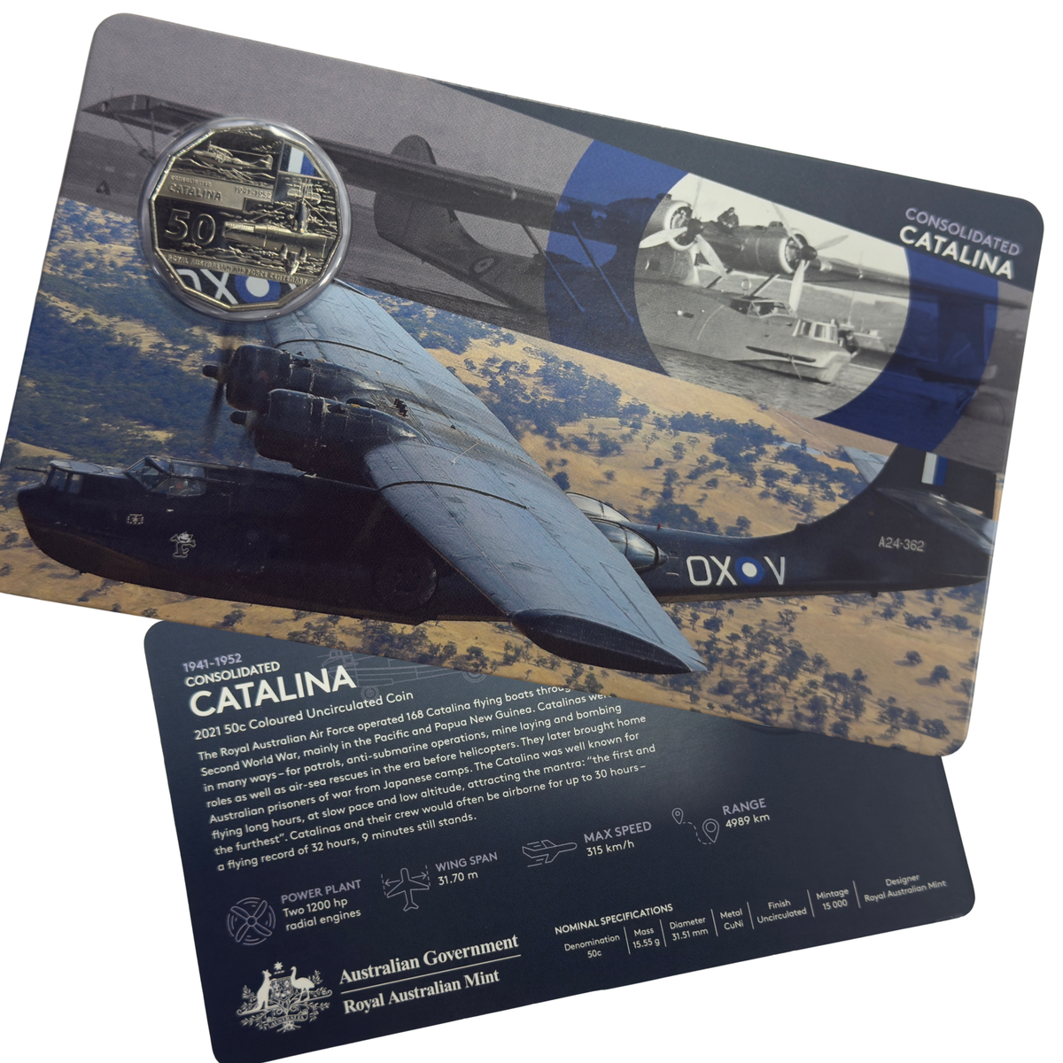 2021 50 Cent Coloured Coin - Consolidated Catalina - Uncirculated