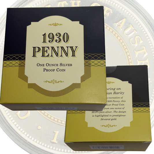 2020 $1 One Oz Silver Proof Selectively Gold Plated - 1930 Penny - NIUE