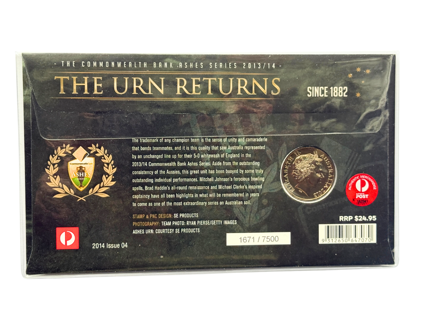 2014 20 Cent PNC - The URN Returns 2013/2014 Ashes Series PNC