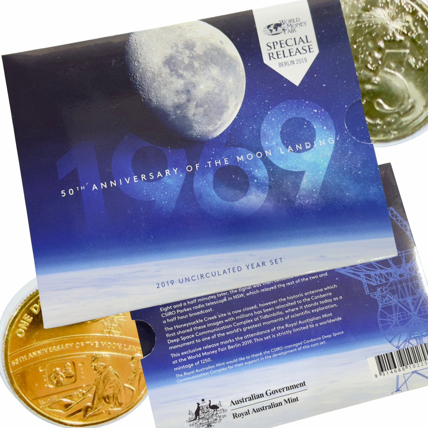 2019 6 Coin Uncirculated Set - 50th Anniversary of Moon Landing WMF Edition