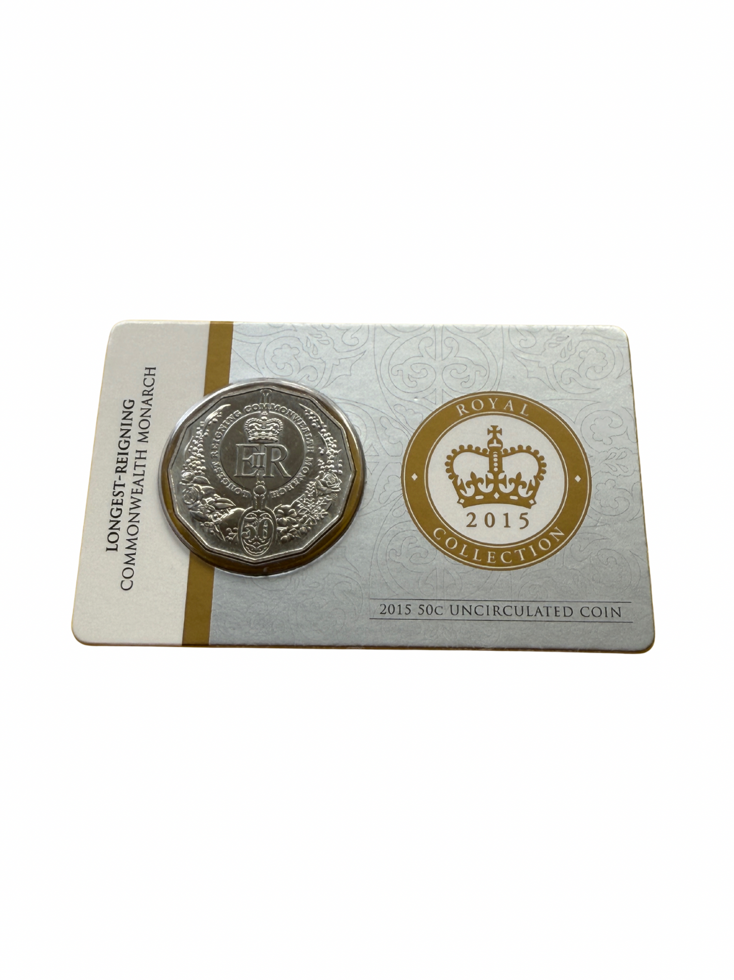 2015 50 Cent - Longest Reigning Commonwealth Monarch Carded Coin - New Age Numismatics