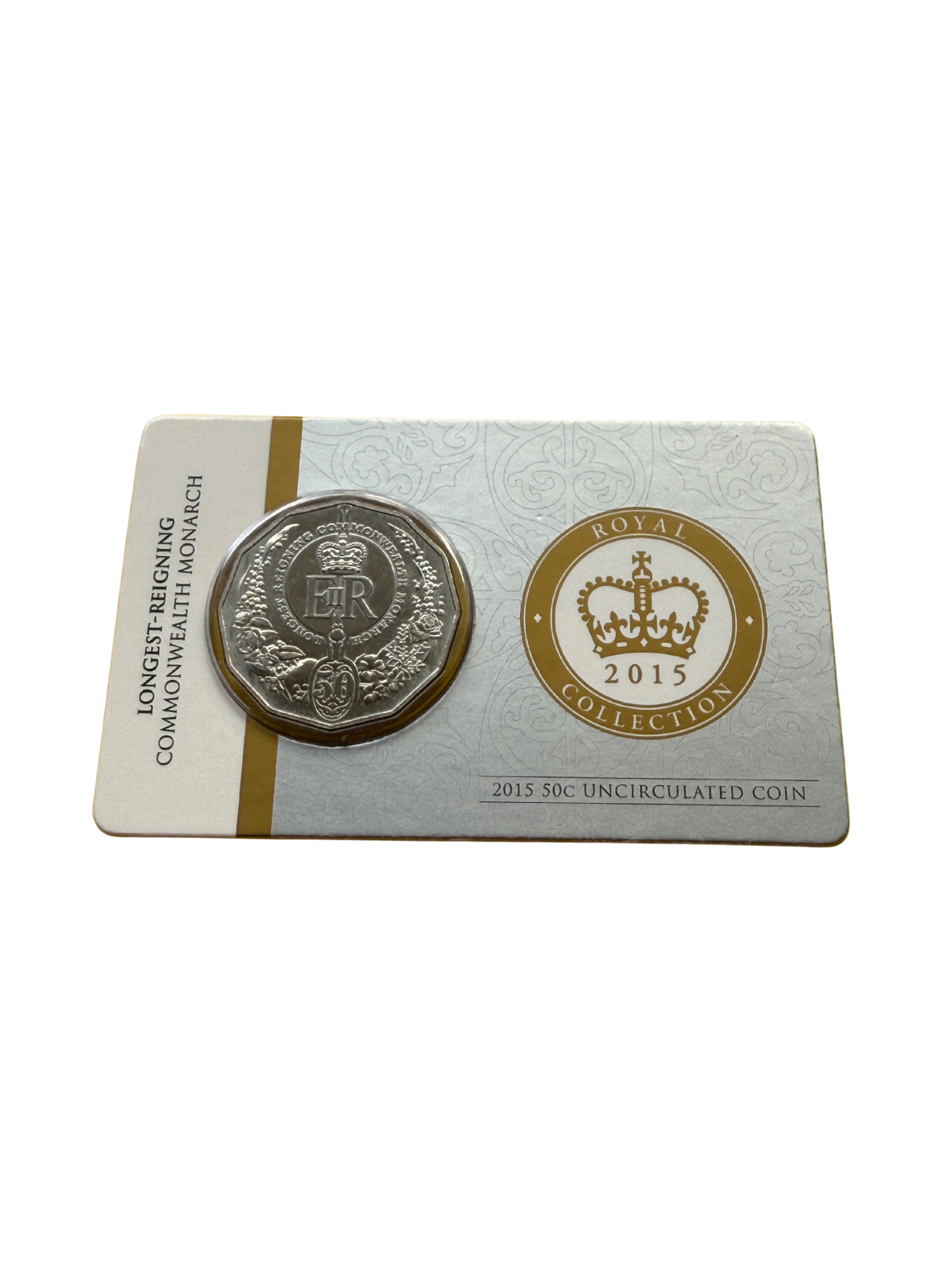 2015 50 Cent - Longest Reigning Commonwealth Monarch Carded Coin - New Age Numismatics