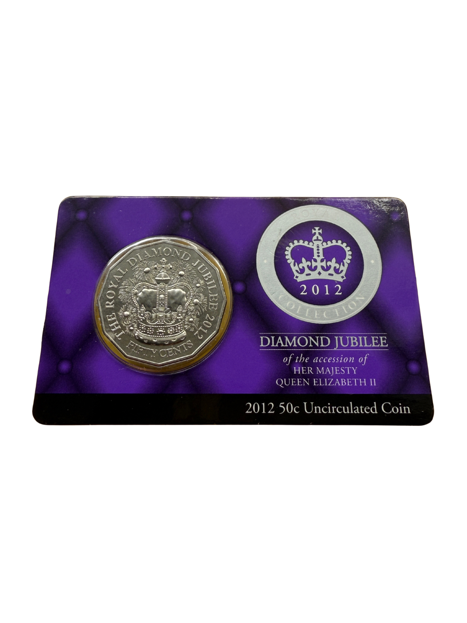 2012 Diamond Jubilee - 50 Cent Coin - Carded Uncirculated Coin - New Age Numismatics