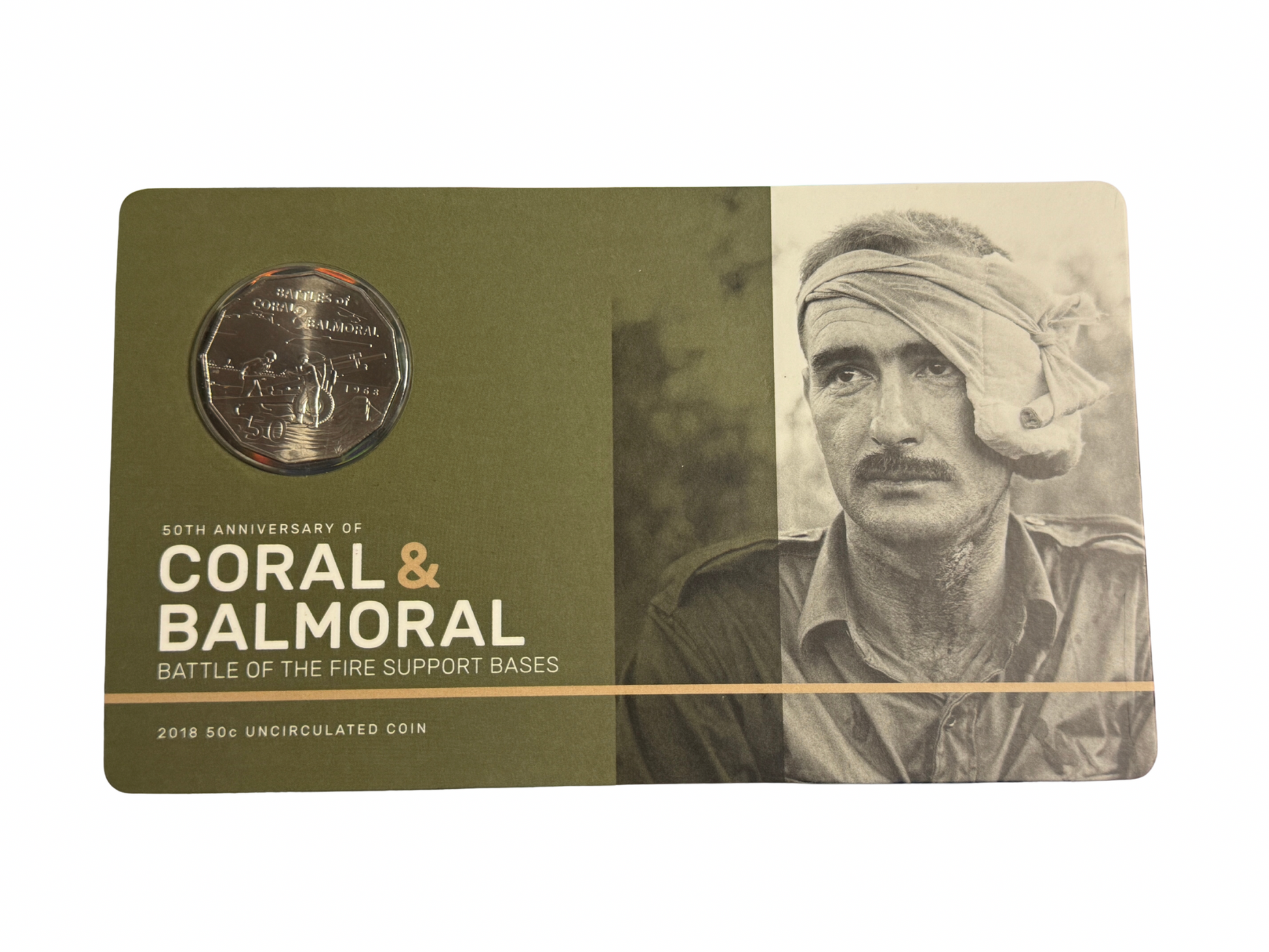 2018 50 Cent Carded Coin - 50th Anniversary of Coral & Balmoral - New Age Numismatics